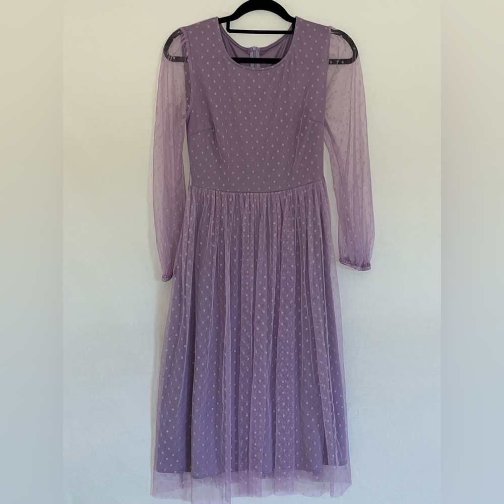 Purple Long Sleeve Dress